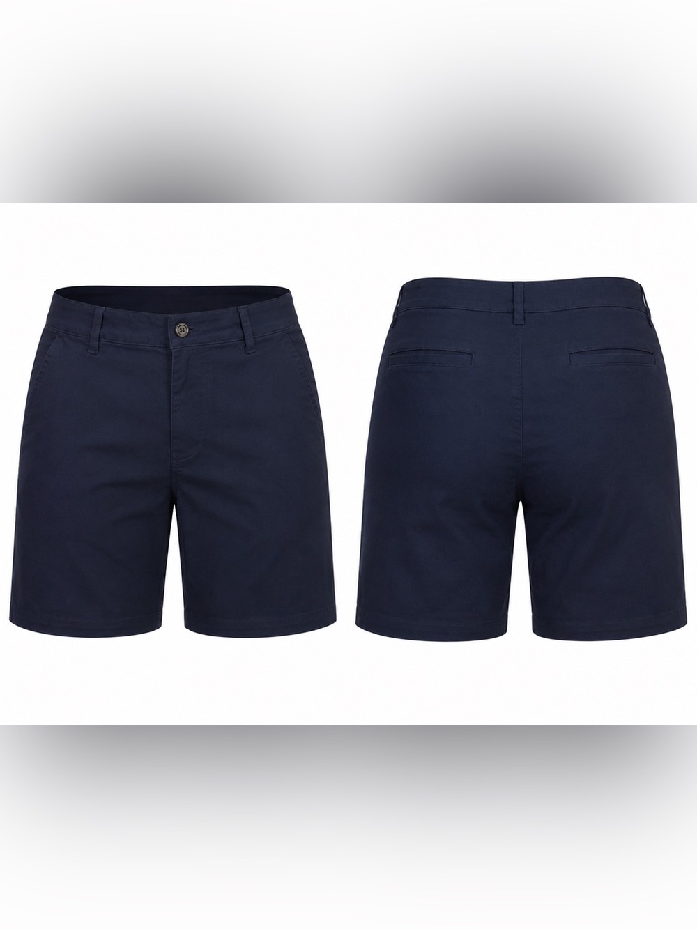 L.L.Bean Comfort Stretch Shorts Women’s Size 16 Navy Blue Mid Rise 9” Chino
